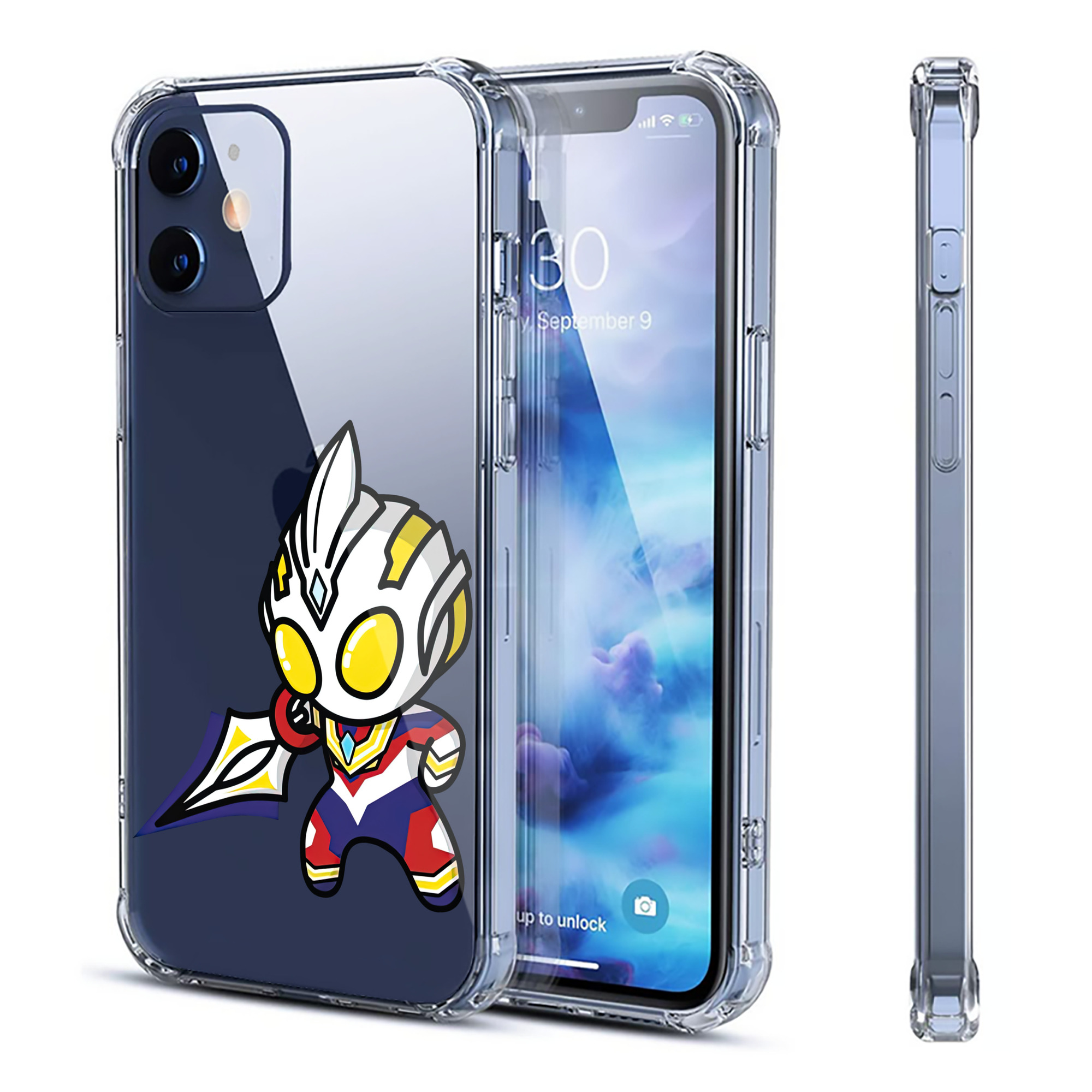 （画像用） ウルトラマン Ultraman 【iPhone 12シリーズ対応】透明スマホケース（クリアソフトケース）